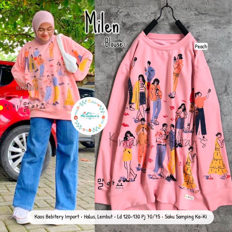 MILEN BLOUSE BY KINTAN'S (BLOUSE MUSLIMAH) Sweater rekomended