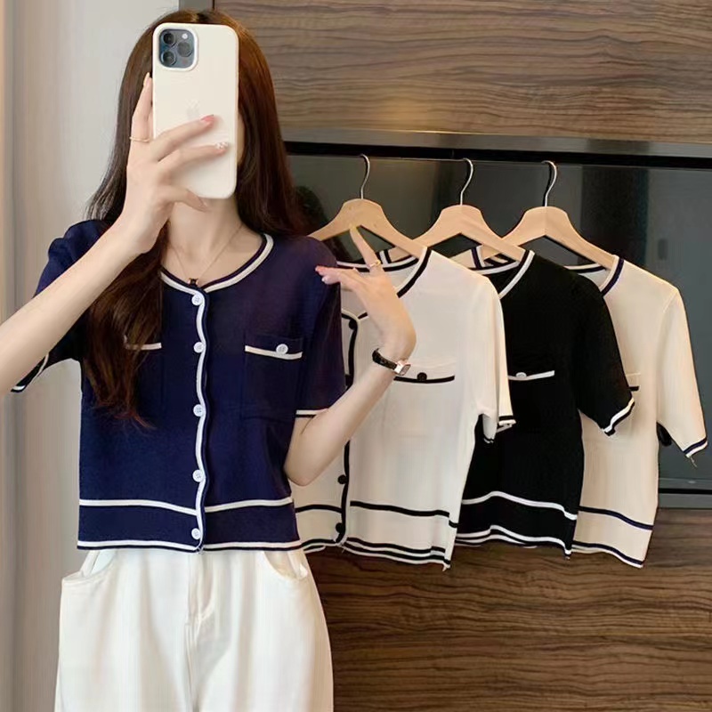 Melody Soft Knit Top - Atasan Wanita Import - Blouse Korea TM (A506)