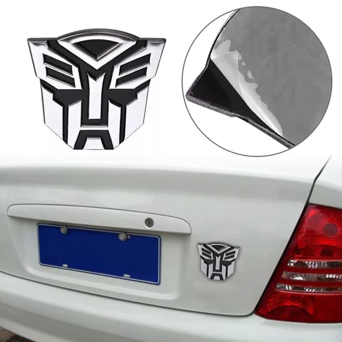 Emblem Mobil Transformers Autobots Logo Chrome 8,5 X 8,5 Cm Stiker 3D