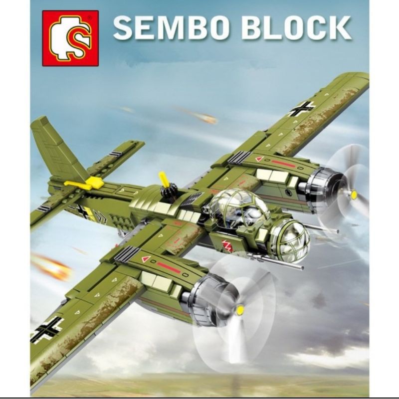 brick sembo block 559+ pcs pesawat tempur army empires of steel 101037