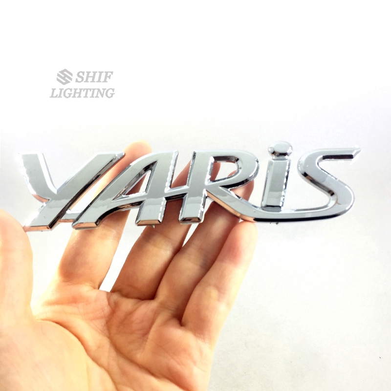 1pc Stiker Emblem Logo Yaris Pengganti Bahan Abs Krom Untuk Mobil Toyota Yaris