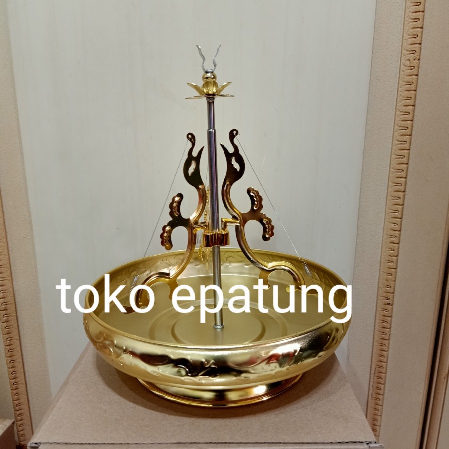 tempat hio lingkar tempat bakar dupa lingkar seri naga gold emas