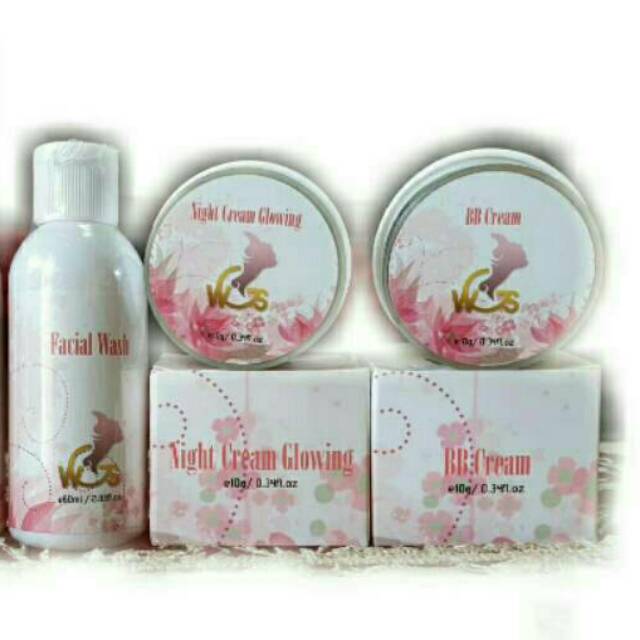 (WGS ISI 3) PAKET WGS ISI 3 BPOM WHITENING GLOSSY SKINCARE