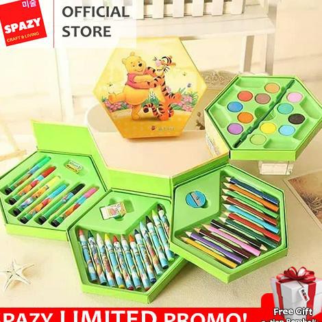 

Spazy - Crayon Set 4 in1 mewarnai anak 46 pcs Motif Kartun Terlengkap READY STOK