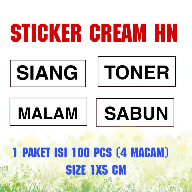 

STIKER CREAM HN (ISI 100 PCS)