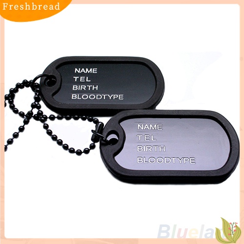 Fresh|  Kalung Rantai Liontin 2 Dog Tag Warna Hitam Gaya Army Untuk Pria