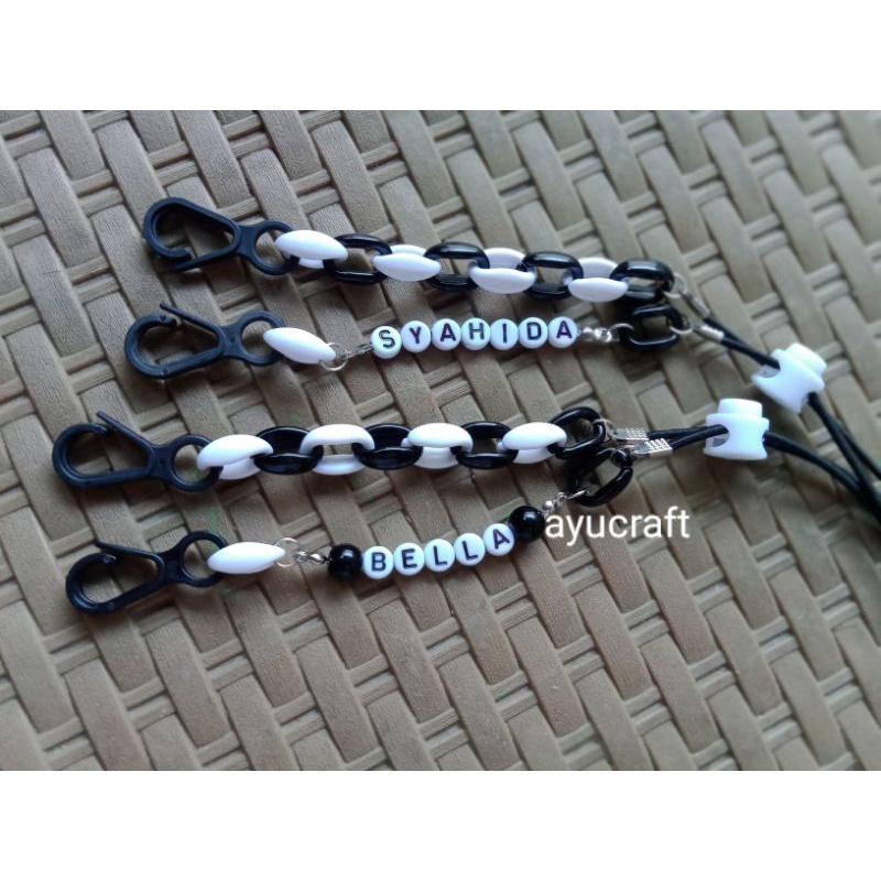 strap masker nama rantai plastik 1pcs