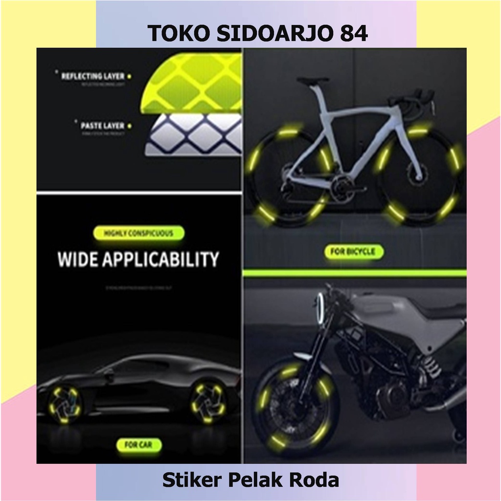 NEW UPGRADE Stiker  PELAK Roda Mobil MOTOR SEPEDA STIKER Reflektif TRD STIKER PELEK