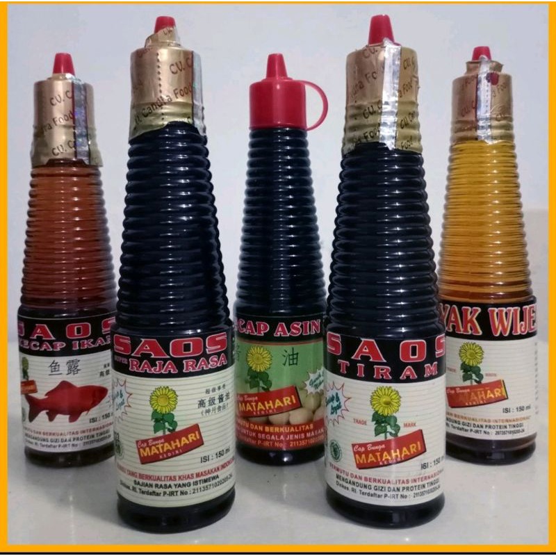 minyak bawang minyak wijen kecap ikan kecap asin saus inggris saus tiram saus raja rasa garlic oil kecap ikan bunga matahari HALAL