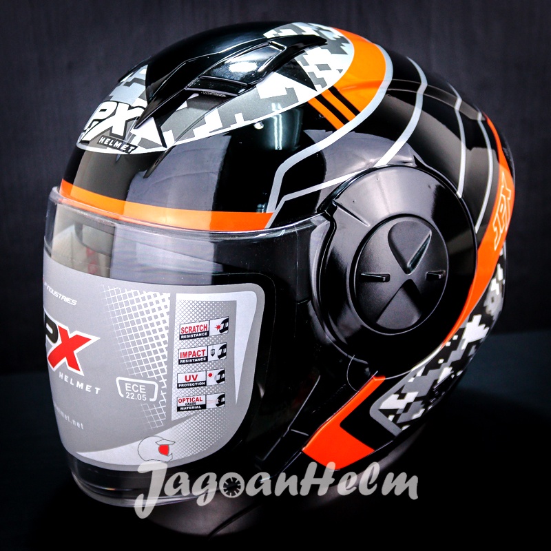 JPX HELM X735R #03| SUPER BLACK | X-735R DOUBLE VISOR | X 735 R