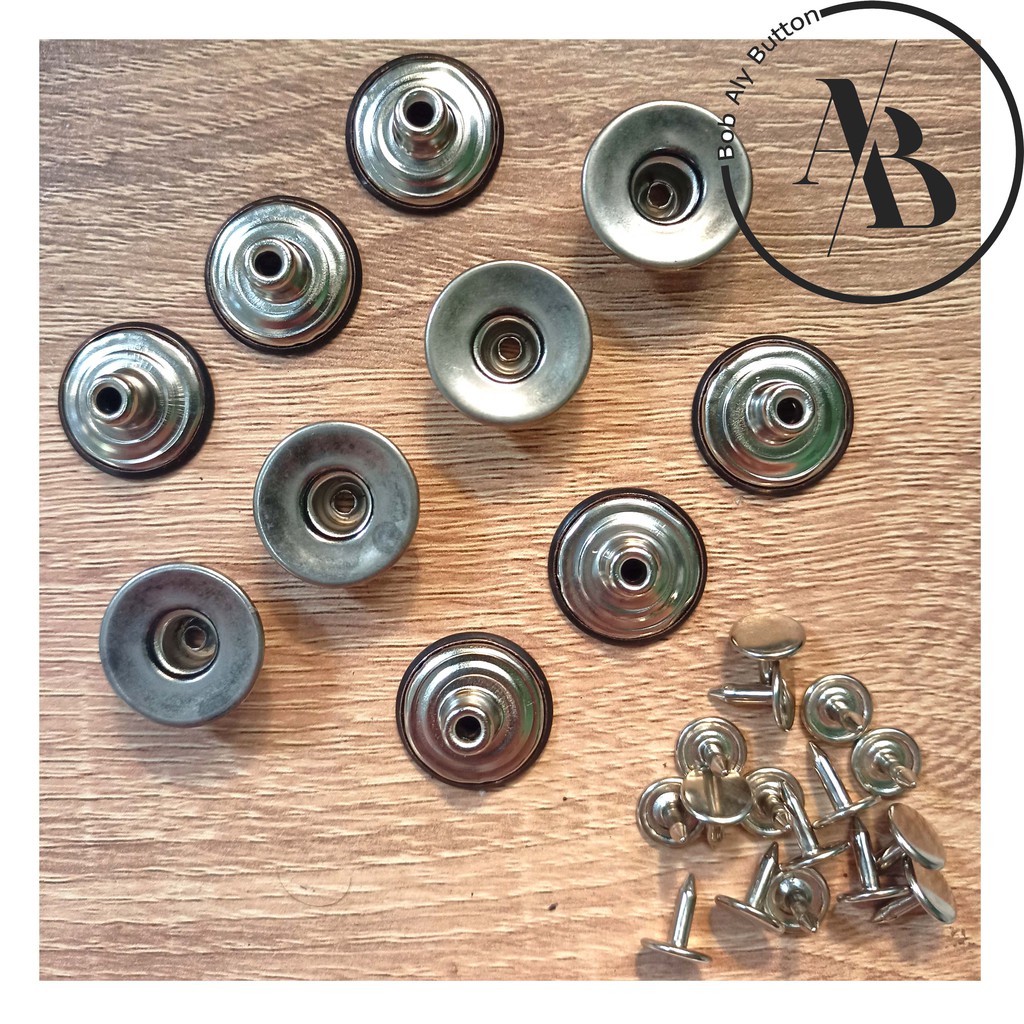 KANCING JEANS PATEN BOLONG CEKUNG 17MM ANTIKSILVER PER 12 PCS BC 20 AS