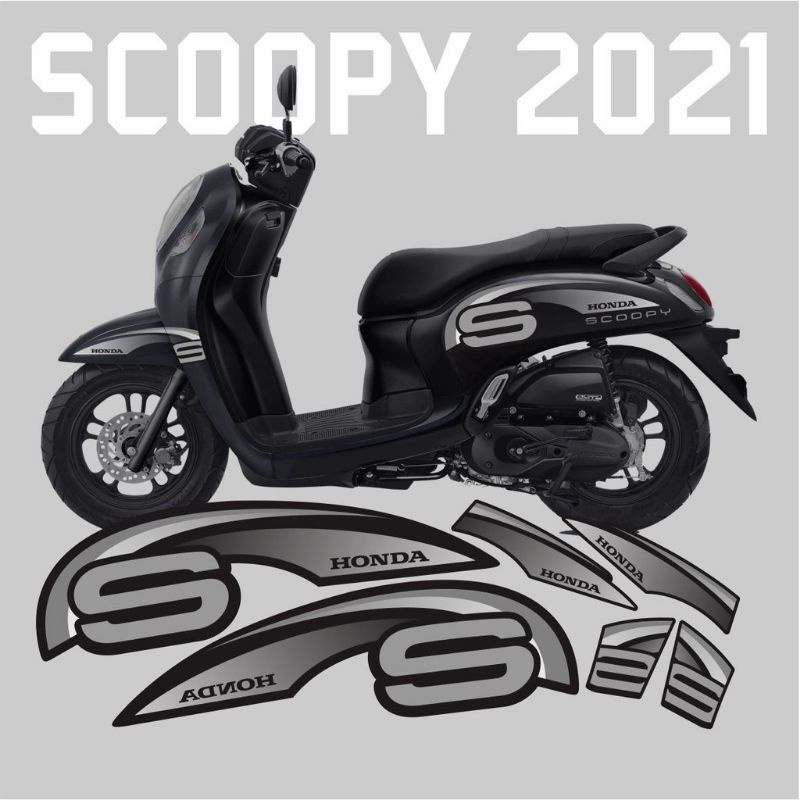 COD STRIPING SCOOPY 2021 SIMPLE ABU / STIKER STICKER MOTOR HONDA SCOOPY 2021 ABU VARIASI