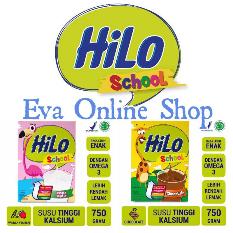 hilo school Coklat 750gram/hilo school vanilla vegiberi 750gram