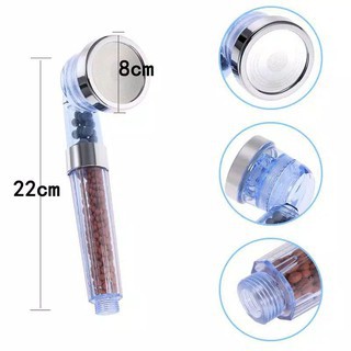 Kepala Super Shower - Ion Shower Head Spa Healt hcristal Biru 3in10