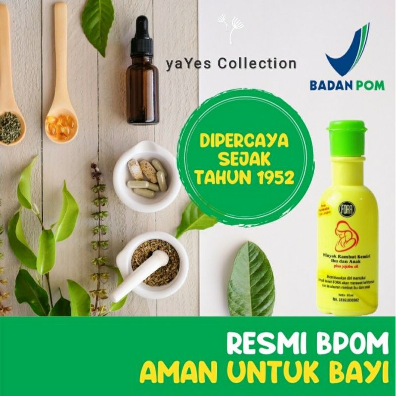 Fora Minyak Kemiri dan jojoba oil 65ml merawat rambut alis bayi tebal lebat menghitamkan hair Lotion