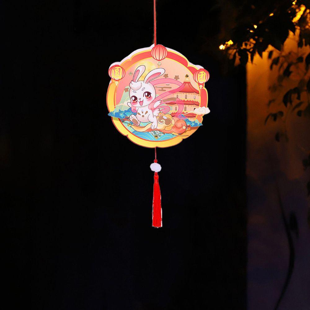 [Elegan] Mid-autumn Festival Lantern Portable Untuk Wanita Gaya Luminous Tradisional Kuno Handmade Lantern DIY Bahan