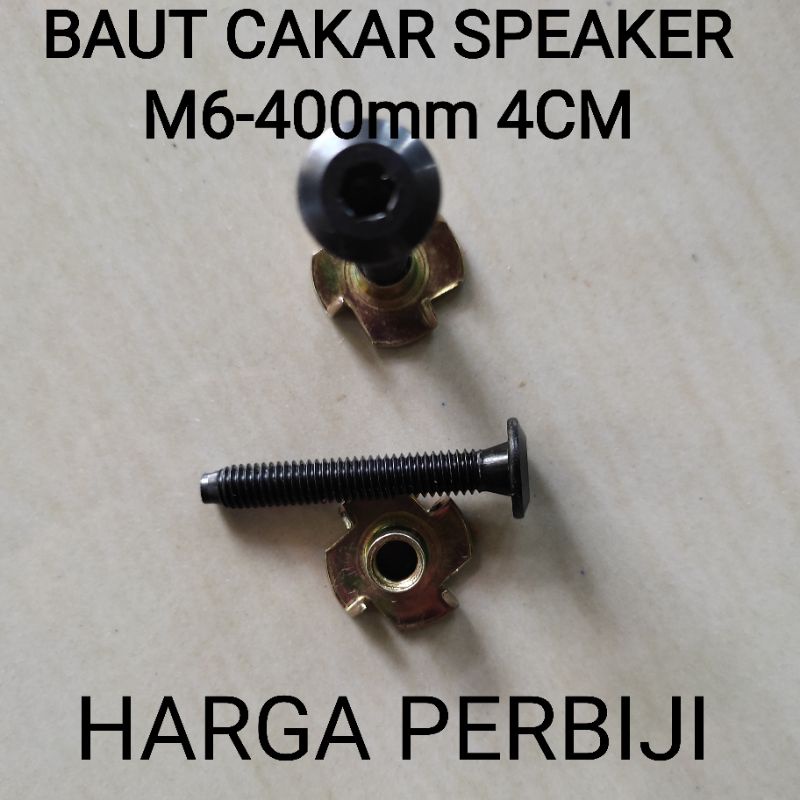 BAUT CAKAR SPEAKER M6-400 4CM TEE NUT + SEKRUP M6 BAUT SET SPRAKER