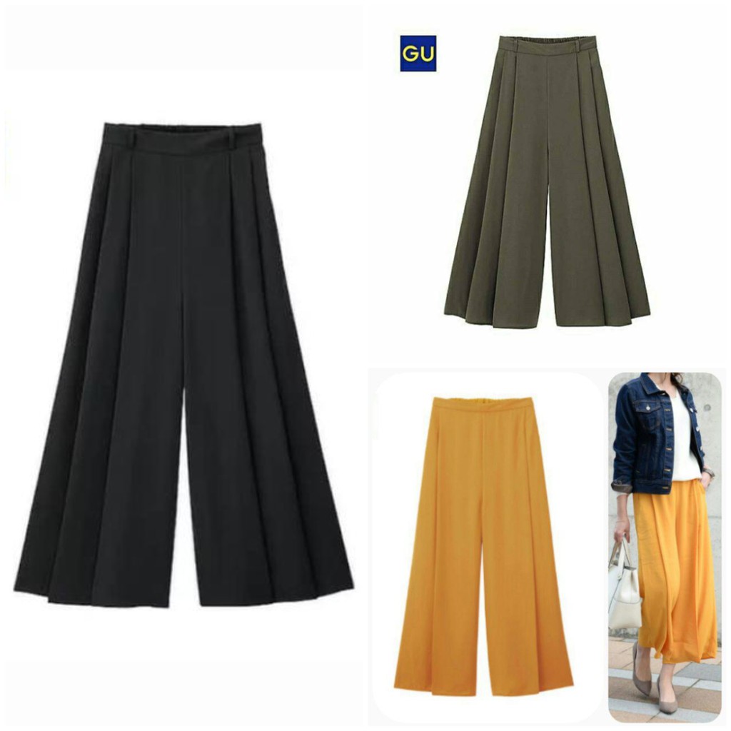 GU Uniqlo  Long Kulot Wanita  Original Shopee Indonesia