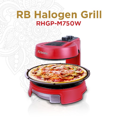 RB BBQ Halogen Grill RH-GP M750 Memanggang Tanpa Asap Spinning Pan