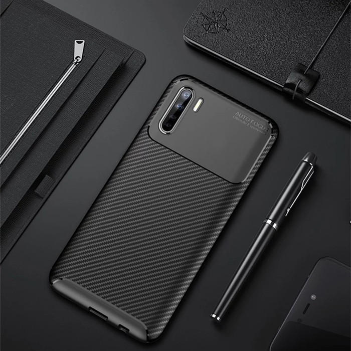 Casing Oppo A91 A 91 Soft Case Fiber Carbon Slim Softcase Back Cover