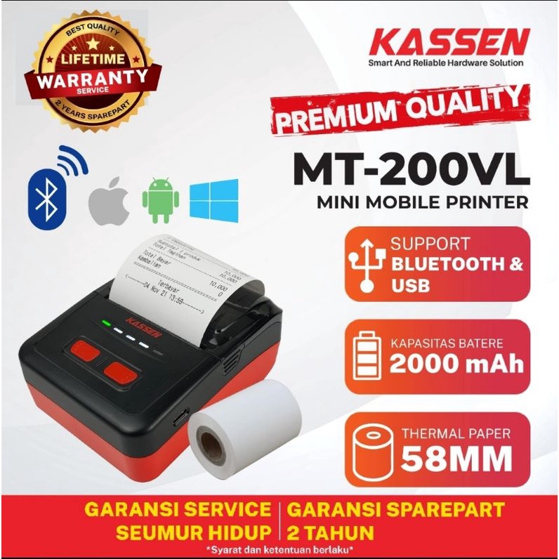 Printer Thermal 58mm Kassen MT-200VL