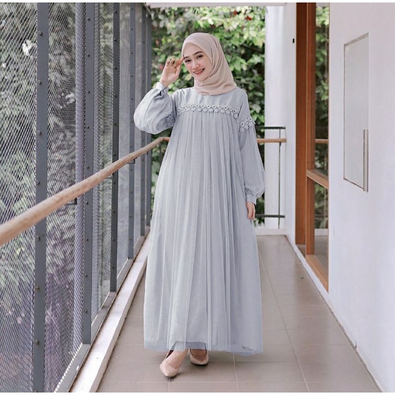 Zoya Baju Gamis  remaja Wanita Kondangan  ukuran  M L XL   LD  100   105   110  cocok untuk seragam nikahan