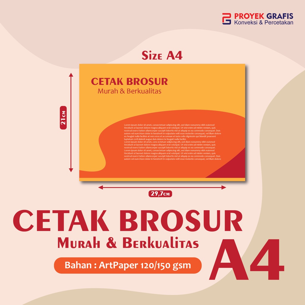 Cetak Brosur A4 / Cetak Flyer / Leaflet Art Paper - Bisa Ecer