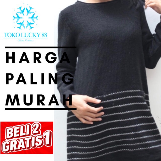 IMPORT BELI 2 GRATIS 1 Sweater Rajut Wool Musim Dingin Infinity Baju Winter Sissy