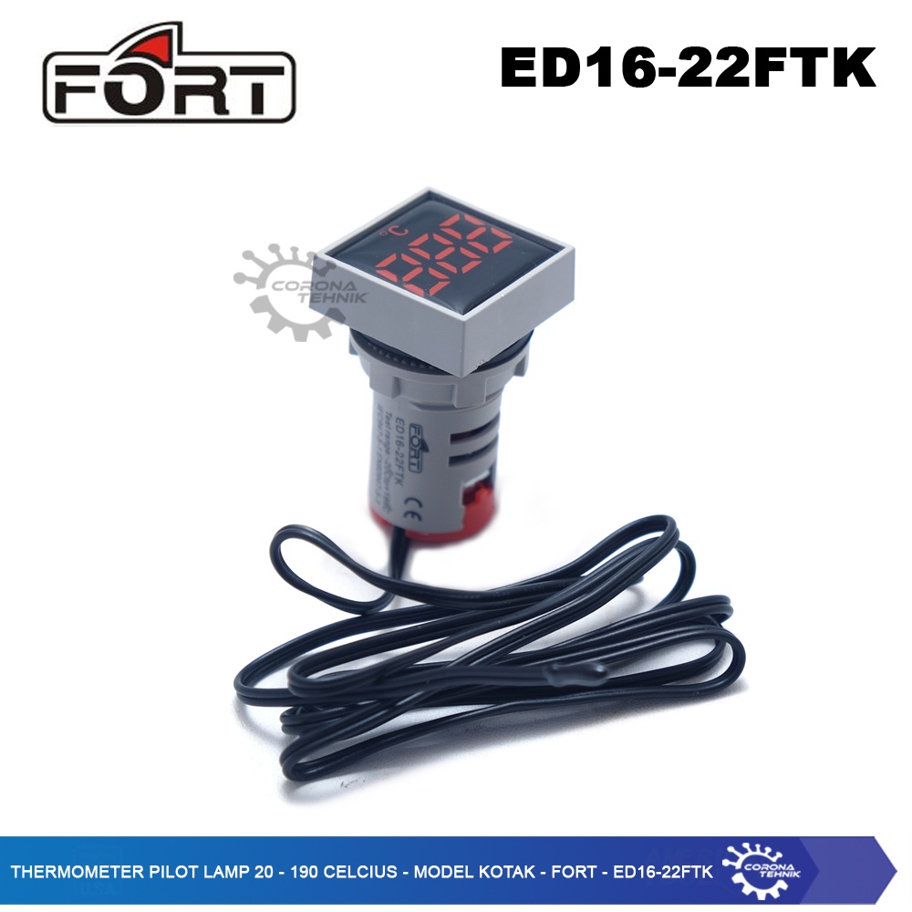 Fort ED16-22FTK - Thermometer Pilot Lamp 20-199 Celcius - Model Kotak