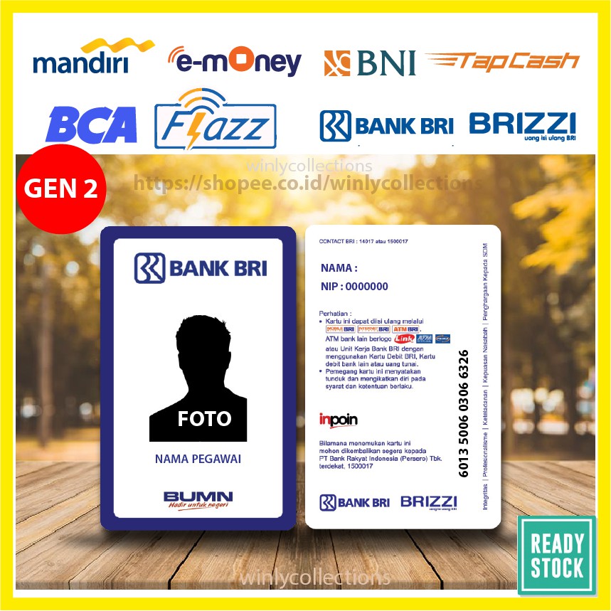 Kartu ID CARD BRI BRIZZI Emoney Etoll E-money Card BUMN