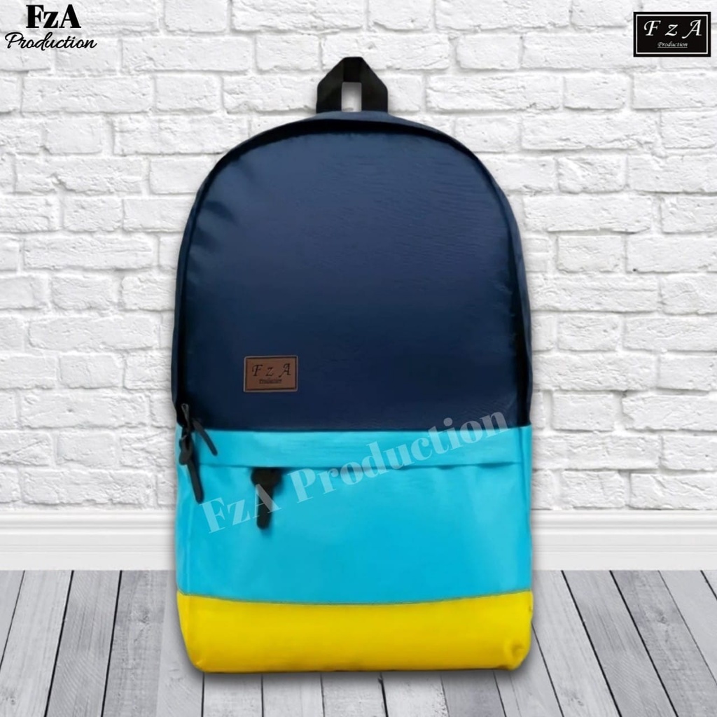 Tas Ransel Gendong Laptop Distro Sekolah Kuliah Pria Wanita Black Murah Original FzA BUY 1 GET 2