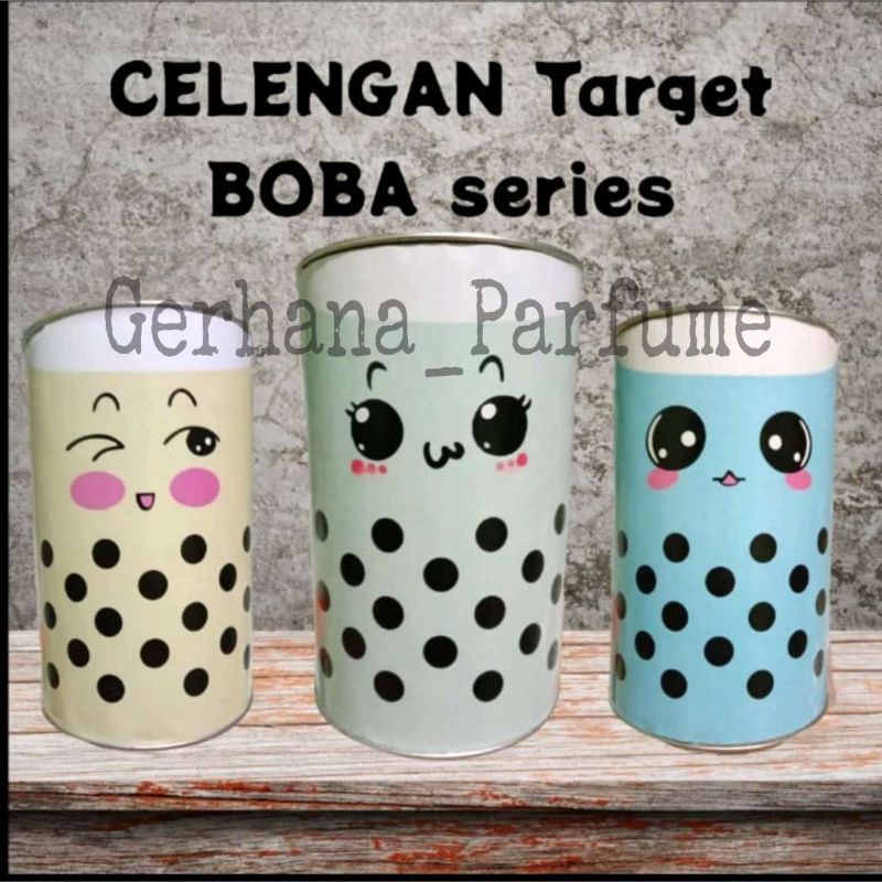 Celengan Target Boba Murah Celengan Target Karakter Motif Celengan target Viral Buka Tutup Permanen