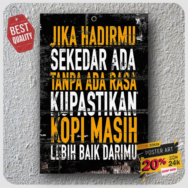 Hiasan dinding Poster Motivasi - Pajangan dinding - Dekorasi dinding - Wall decor - Typo - 203008STA