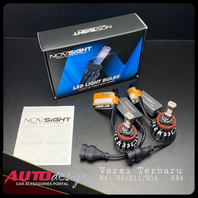NOVSIGHT F03 Lampu Led Mobil 6000K H4 H1 H3 H7 H8 H11 H16 HB3 HB4 HIR2 Super Terang