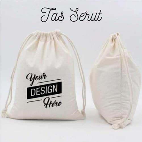 TOTE BAG SERUT BLACU /TOTE BAG POUCH /STRINGBAG SOUVENIR BISA CUSTOM SABLON SEMINAR,ULANG TAHUN,GIFT