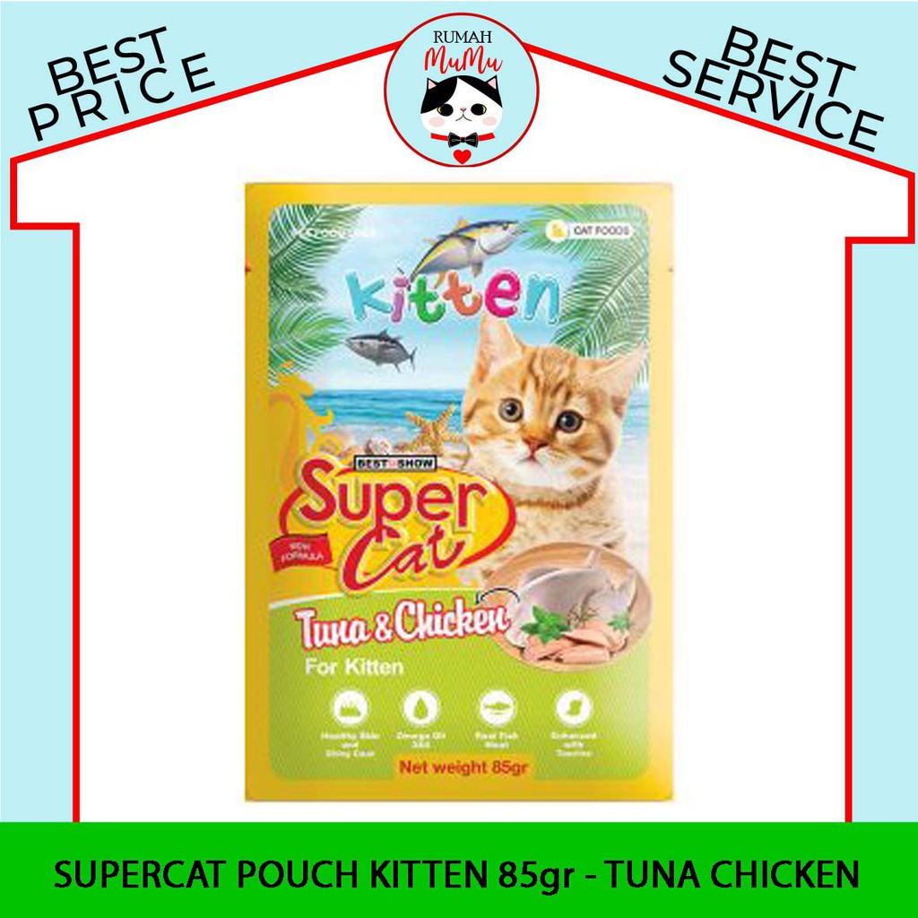 MAKANAN ANAK KUCING KITTEN SUPERCAT POUCH 85GR