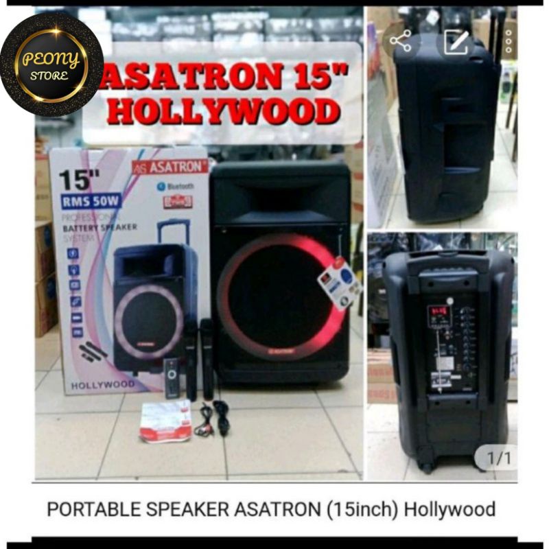 SPEAKER ASATRON HOLLYWOOD 15 INCH PORTABLE MEETING USB BLUETOOTH