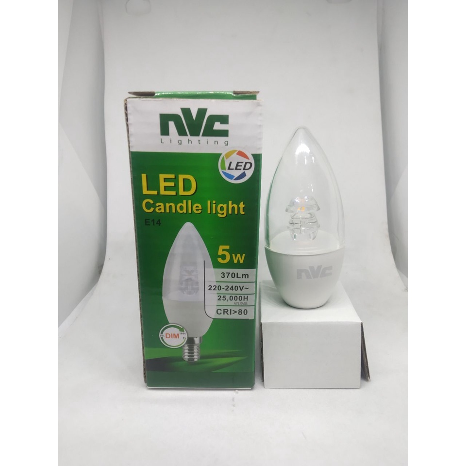 Candle Light LED E14 5 watt DIMMABLE 3000K NVC