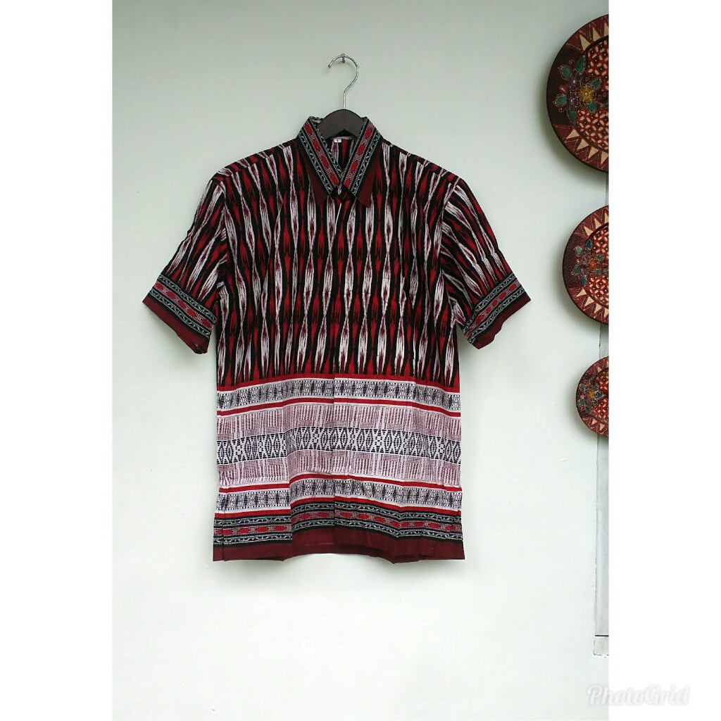 Terlaris TERMURAH Kemeja  Batik  Pria  Motif Ulos warna  