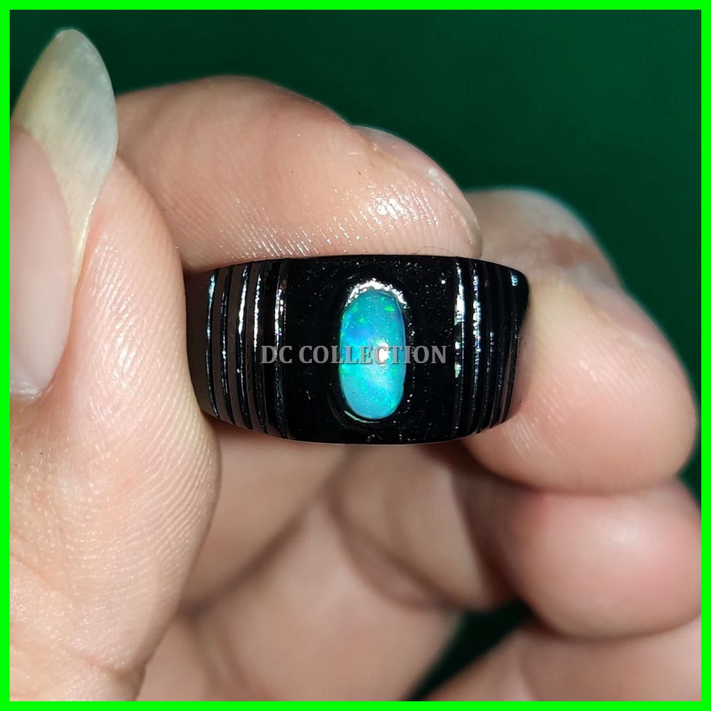 CINCIN BATU AKIK PERMATA NATURAL KALIMAYA BANTEN KRISTAL SUSU OPAL RING TANDUK
