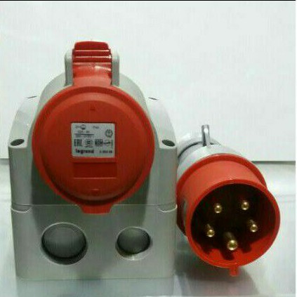 Jual legrand set surface Mounting 32A 3p+E+N ip44 5pin 555259+plugs ...