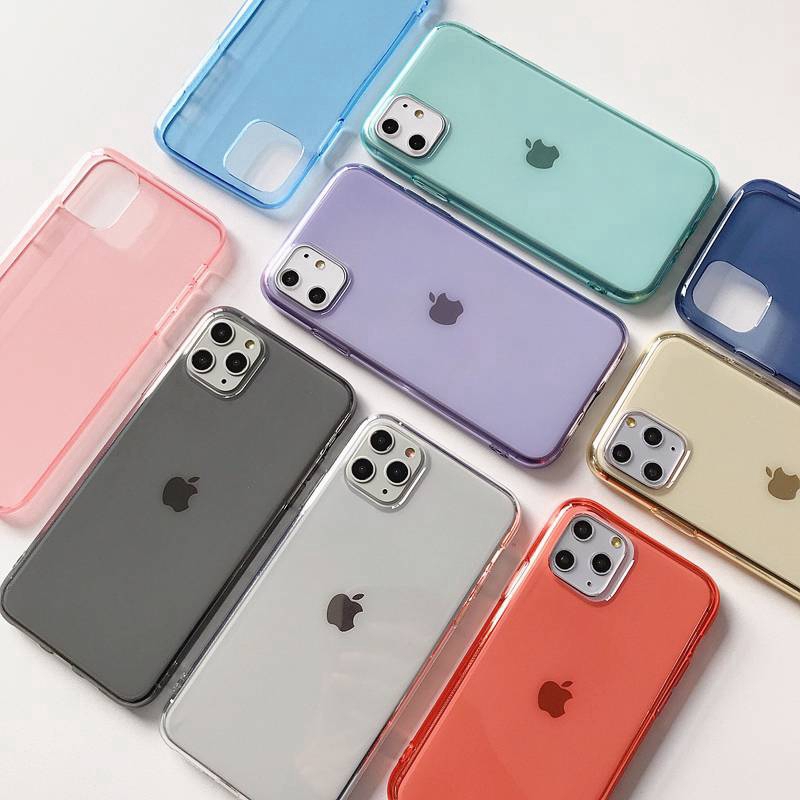 transparent case iPhone 11 Pro X XS MAX XR SE 2020 i6 6s+ 7 8Plus Ultra-thin phone case full cover soft tpu case