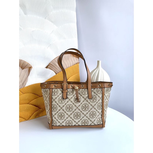 toru burch monogram bucket 29 original bag tas tb authentic