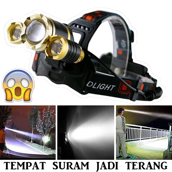 senter kepala (headlamp 5000 lumens)
