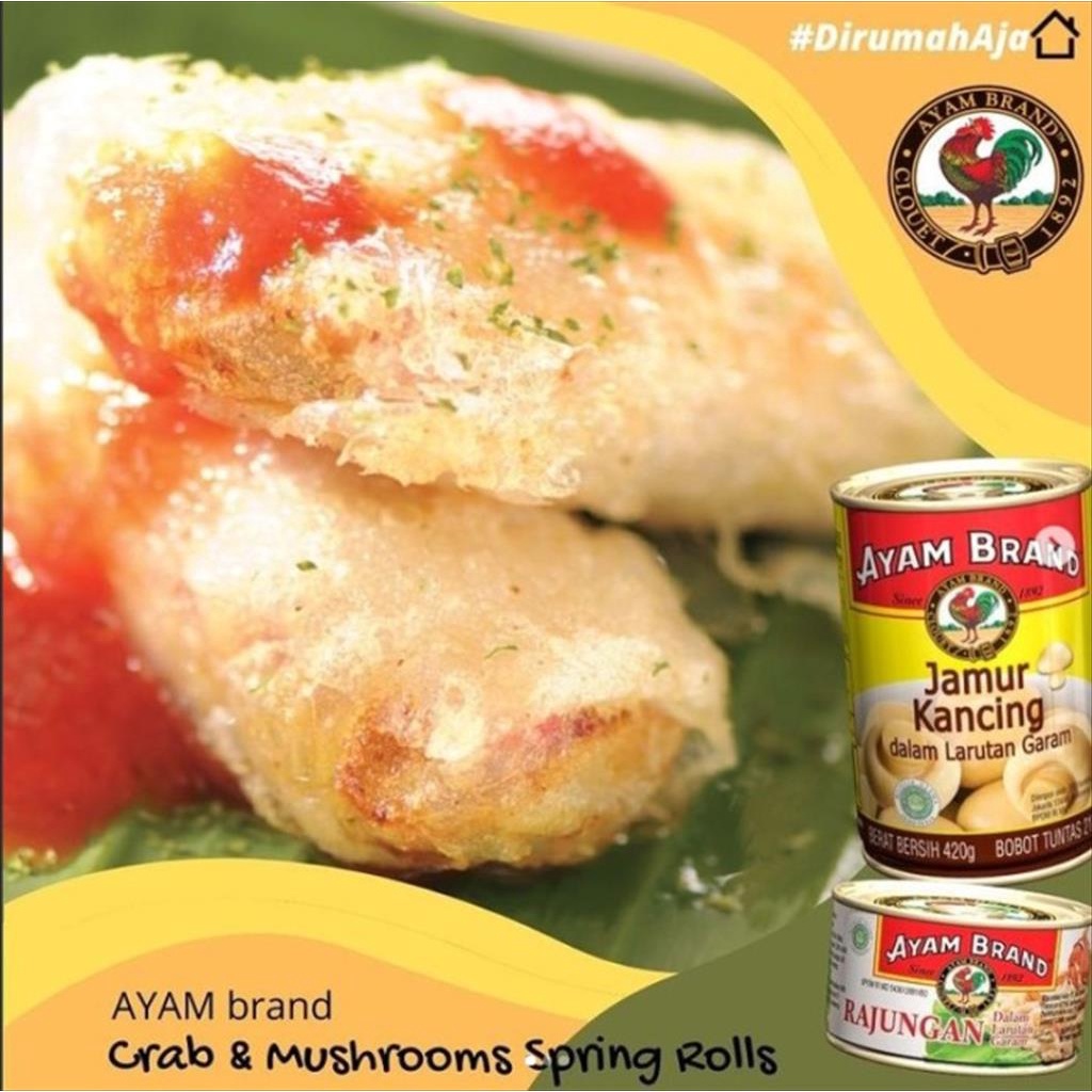 AYAM BRAND JAMUR KANCING 420 GR KALENG WHOLE MUSHROOMS CAN HALAL