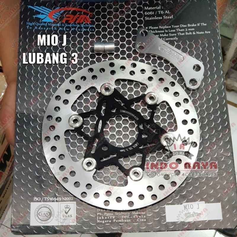 Piringan cakram disc psm racing mio j fino x ride lubang 3 220mm +breket floating cnc