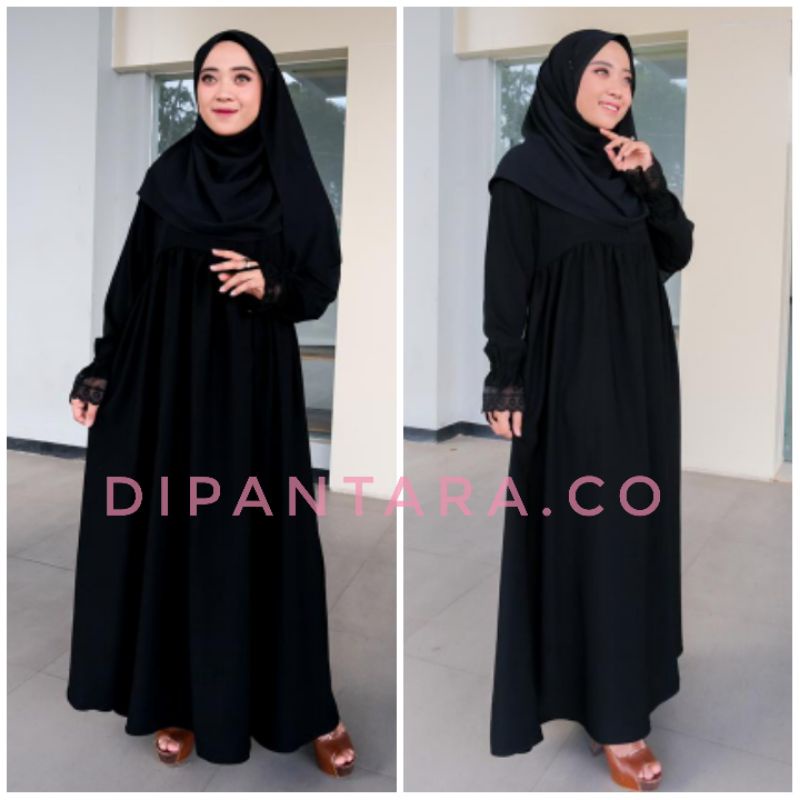 Gamis Jetblack Premium Mix Renda Gamis Syar'i Modis