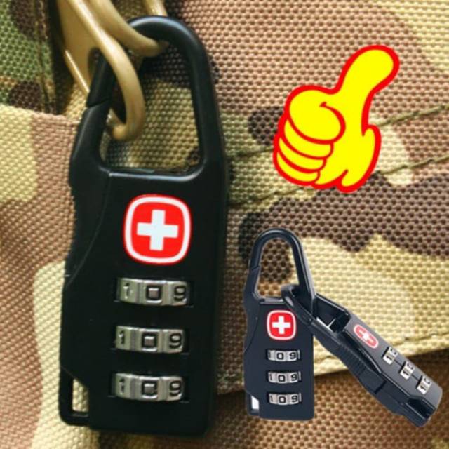 Kunci Gembok Koper Swiss / Kunci Pengaman Zipper Lock Code Password Angka