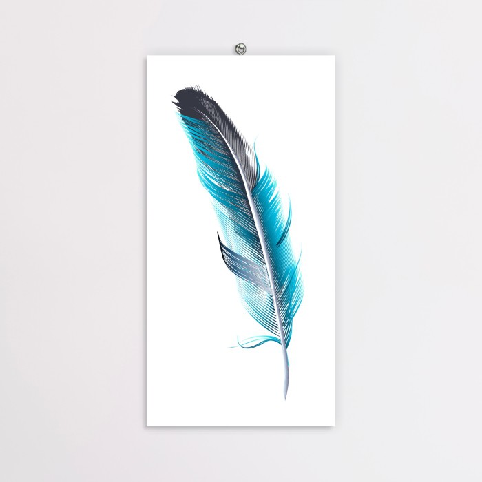 Hiasan Dinding Dekorasi Poster Bulu Colorful Feather CFH02 15x30 cm