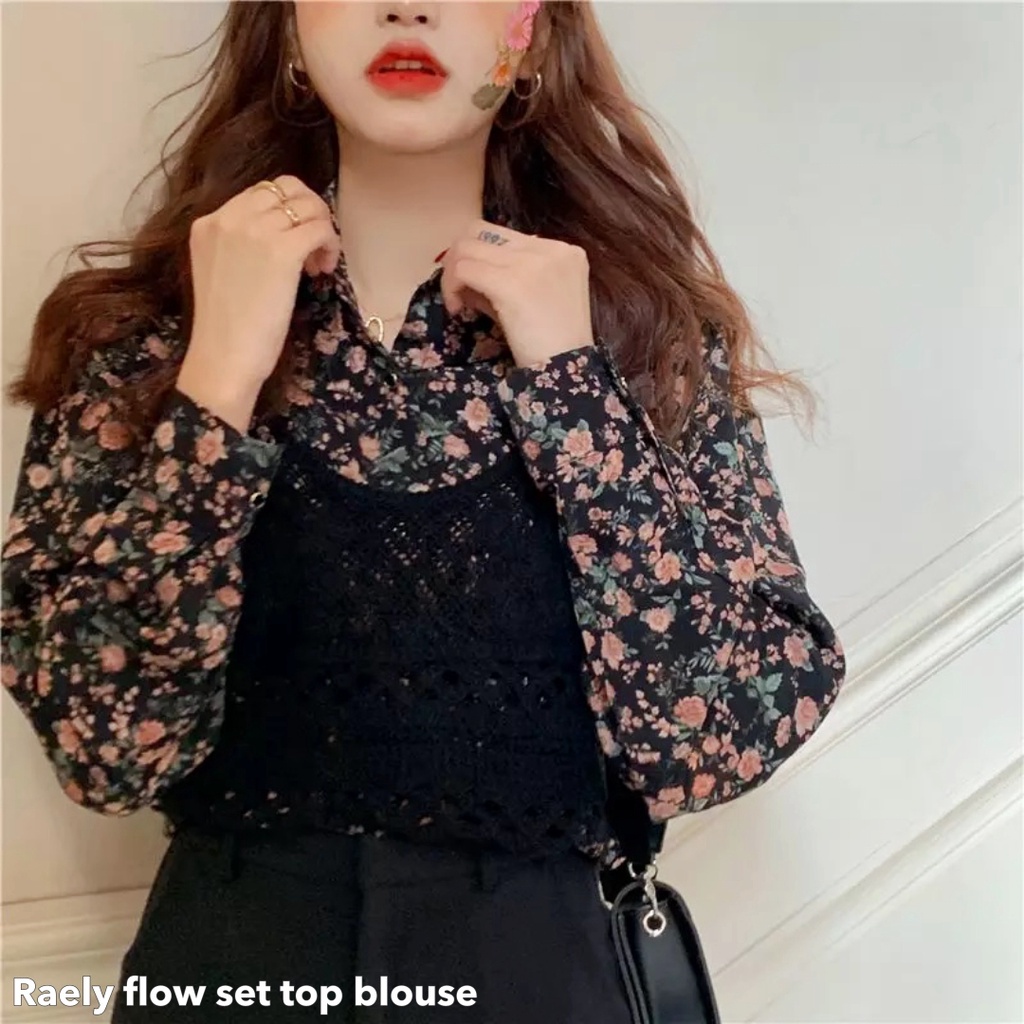 Raely flow set top blouse -Thejanclothes